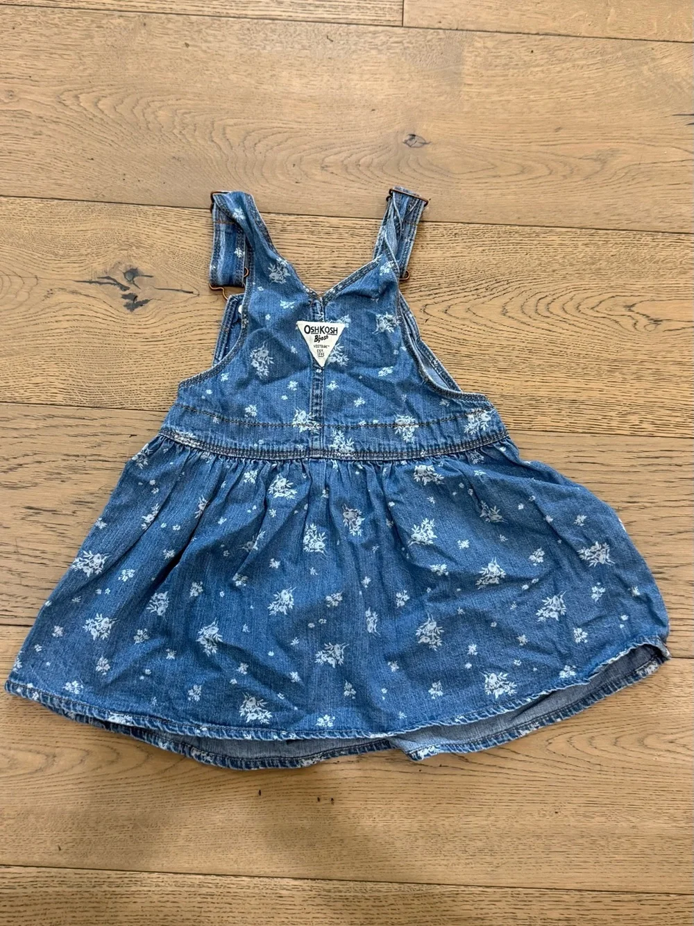 OshKosh B’gosh Floral Denim Overall Jumper Dress – 3T